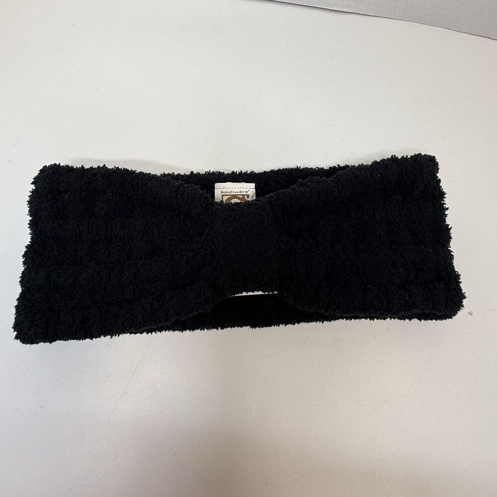 Kashwere Solid Black Chenilla Classic Spa Headwrap New